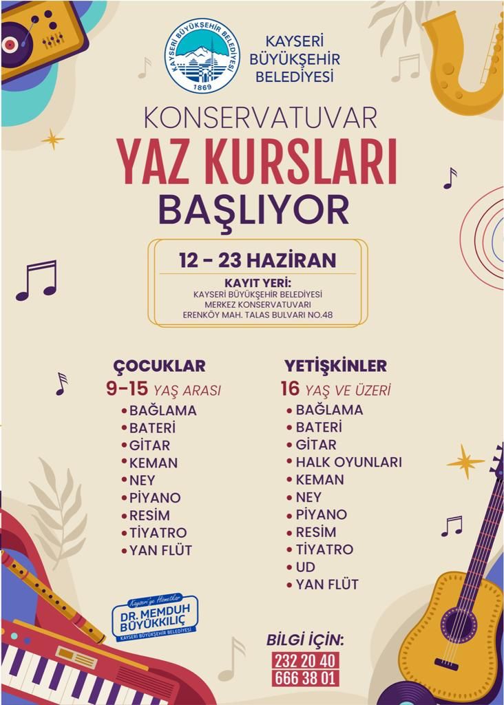 Büyükşehir’in Konservatuvar Yaz Kursları Başlıyor Büyükşehir’in Konservatuvar Yaz Kursları Başlıyor