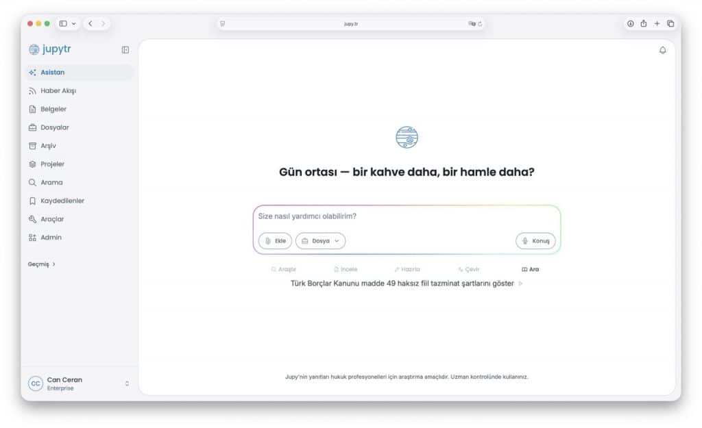 Türkiye'den Bir Hukuk Yapay Zekâsı: Jupytr, Global Devlerle Boy Ölçüşüyor
