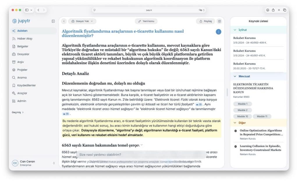 Türkiye'den Bir Hukuk Yapay Zekâsı: Jupytr, Global Devlerle Boy Ölçüşüyor